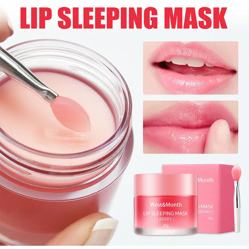 20g Lip Mask Night Sleep Exfoliator Maintenance Lip Balm Moisturizing Bleach Cream Fade Lip Lines Nourishing Care Cosmetic