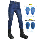 Motorcycle 2023 New Jeans Women Upgrade Silicone Protector Detachable Racing Road Rider Four Seasons Casual Fashion Moto Pants