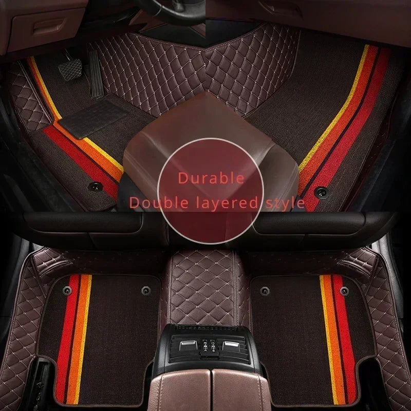 Customized Style Luxury Double Layer Car Floor Mat for BMW 5 Series E39 1995-2004 E60 F10 G30 2017-2022 Interior Details