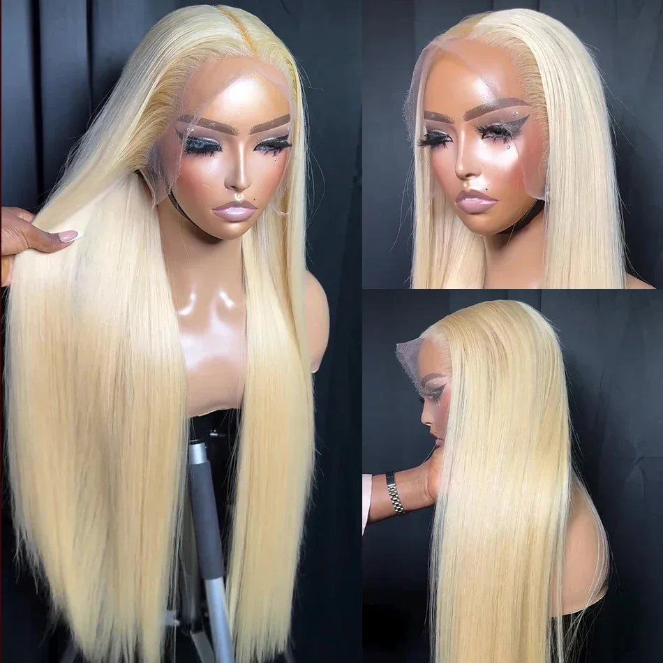 Tewjig HD Transparent 613 Straight 13x6 Lace Front Human Hair Wig Color Preplucked 13x4 Honey Blonde Lace Frontal Wigs For Women