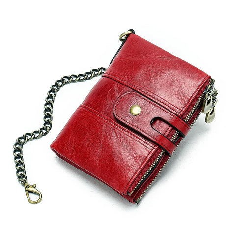 2024 New Men Wallet Genuine Leather Male Rfid s Hasp Double Zipper Design Coin Purse ID Card Holder Vintage Short