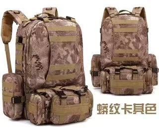 55L Tactical Backpack 4 in 1Military Army Molle Backpack Mochilas Sport Bag Waterproof Outdoor Hiking Trekking Camping Rucksack