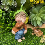 12cm Blue Red Dwarf lying Drunk Gnome Statues Fairy Garden Decor Ornaments Flower Pot Micro Landscape Outdoor Figurine Ornament