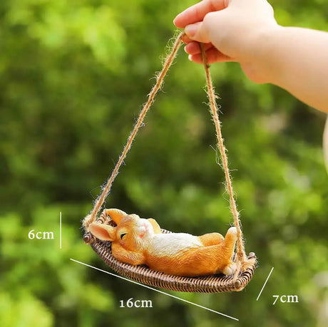 Creative Cute Frogs Cat Dog Resin Lying Santa Claus Statue Garden Hang On Tree Decorative Pendant Indoor Outdoor Decor Ornament