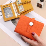 Custom Letters Genuine Leather Wallet Woman Card Holder Folding Fashion Luxury Brand Card Wallet Casual Business Coin Purse