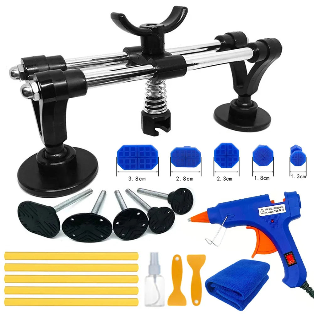 Auto Body Paintless Dent Repair Puller Tools Kit Car Dent Sheet Metal Bridge Puller Glue Set Auto Accessories Repair Hand Tools