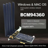 Botong Bcm94360 5G Dual-Frequency Gigabit PCIe Desktop Wireless Network Card 4.1 Bluetooth Mac OS Drive-Free