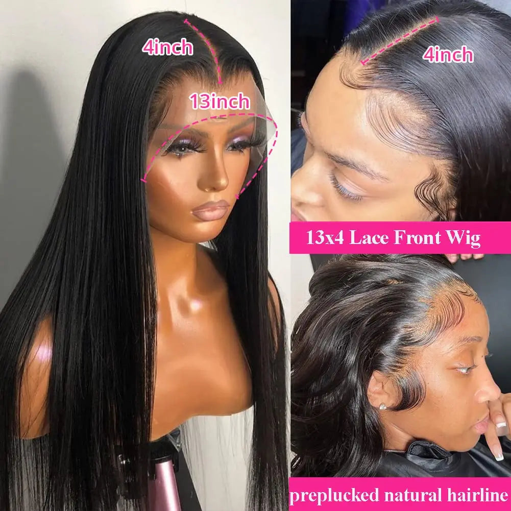 13X4 Lace Frontal Human Hair Glueless Wig Straight Lace Front Human Hair Wigs For Women Transparen Human Hair Lace Frontal Wig