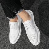 Men Dress Shoes White Leather Business Casual Shoes Brand Man Wedding Office Oxfords For Male Comfortable Walking Footwear