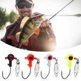 25Pcs/Box Fishing Lures Kit with Single Hook Simulation 3D Fisheye Ice Fishing Jig Heads Set for Crappie Panfish Fishing Tackle