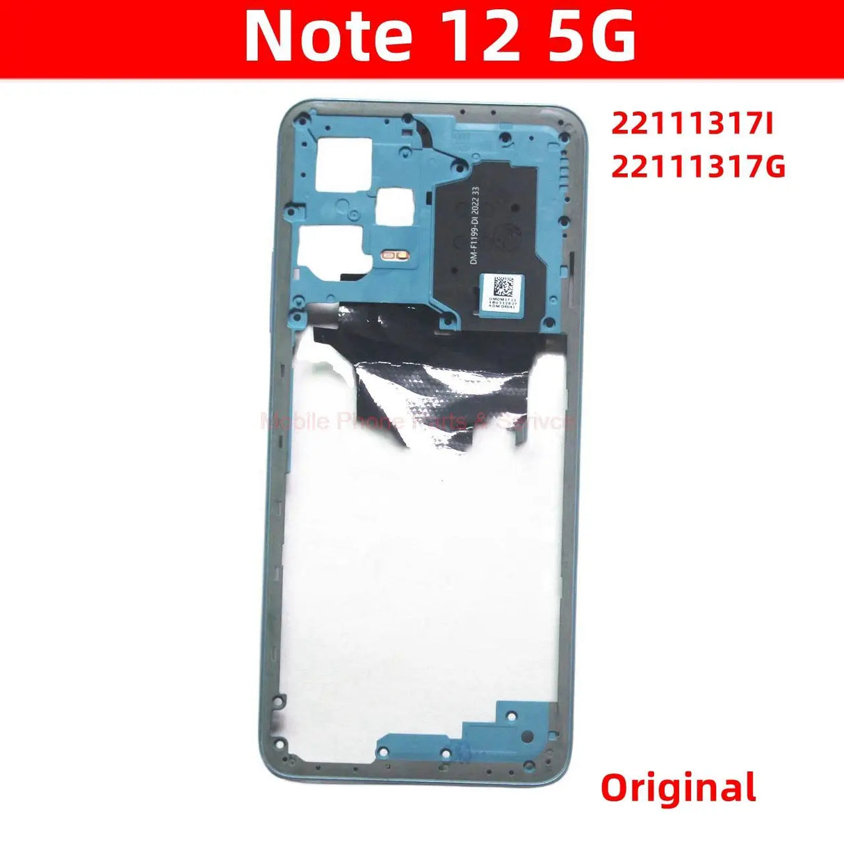 For Xiaomi Redmi Note 12 5G 22111317I, 22111317G Original Middle Frame Housing Bezel Front Chassis Frame Mobile Phone Parts