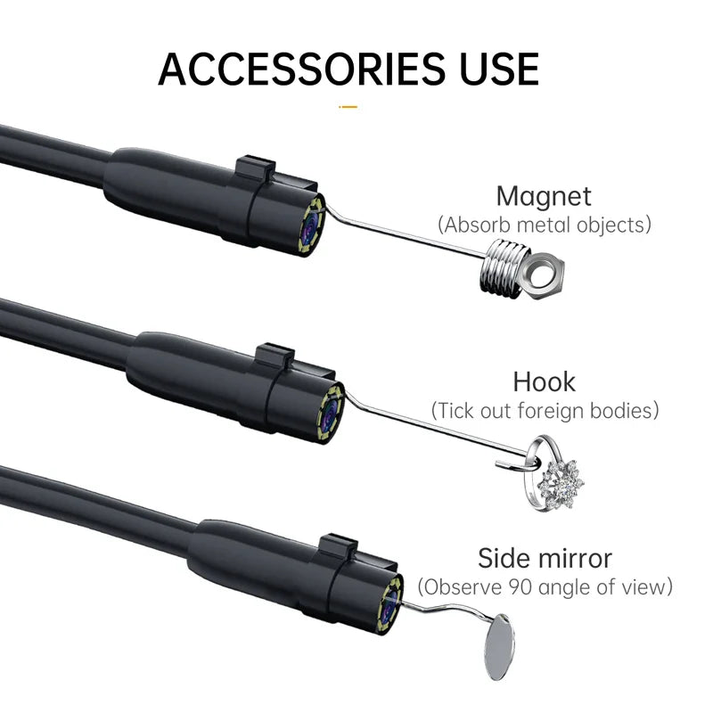 4.3 Inch HD Borescope Camera, IP67 Waterproof, 1080 Inspection Camera with Light, Pipe Garage Industrial Pipe Snake Endoscope,