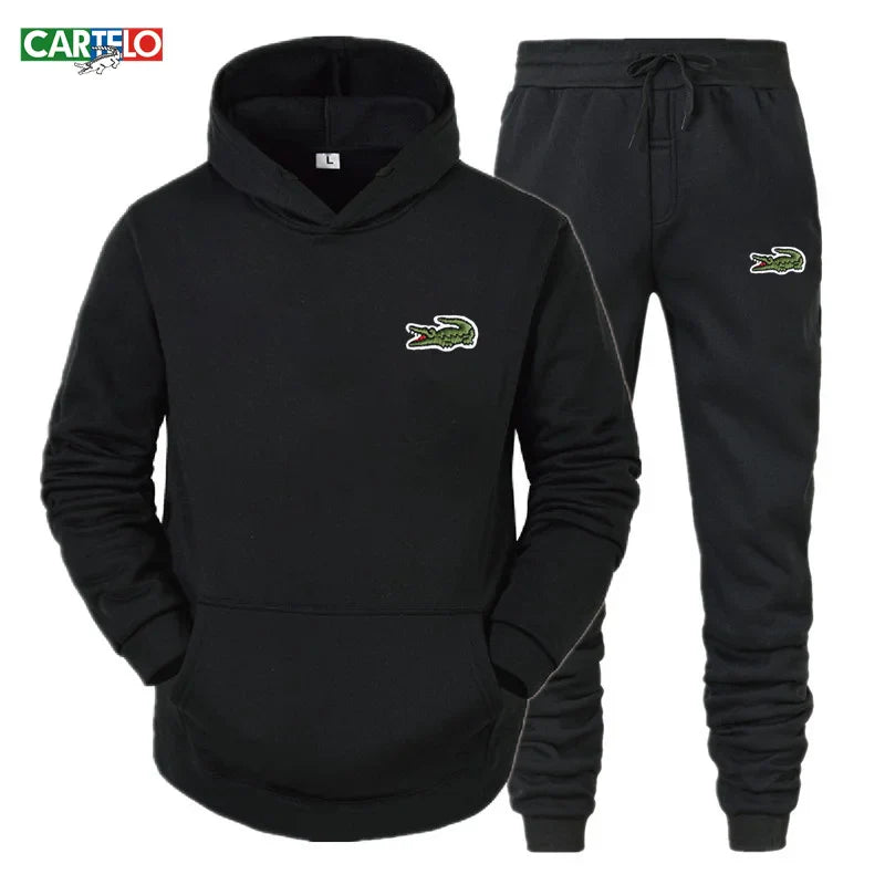 2023 CARTELO High Quality Men's Suit Fashion Casual Tracksuit Hoodie Pullover Sports Clothes Sweatshirt Jogging Set