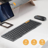 ProtoArc XKM01 Tri-Fold Bluetooth Wireless Keyboard and Mouse Combo Protable Slim 2.4g Full Size 105 Key Foldable Keyboards