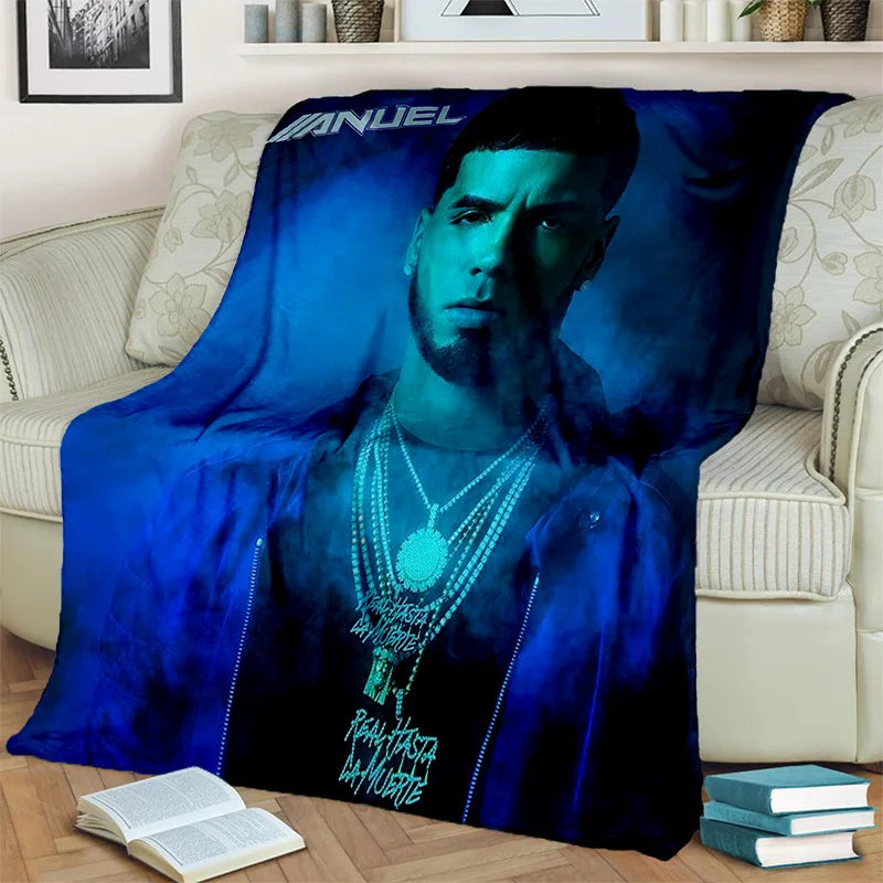 Free Anuel AA Rapper Hip Hop Singer Blanket,Soft Throw Blanket for Home Bedroom Bed Sofa Picnic Travel Office Cover Blanket Kids