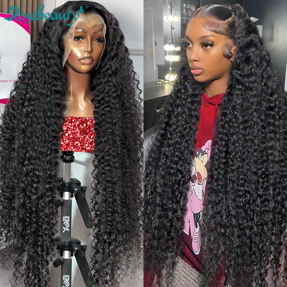 250 Density 13x6 Lace Front Wig For Women Loose Deep Wave Transparent Curly Wave 30 38Inch 13x4 HD Lace Frontal Human Hair Wigs