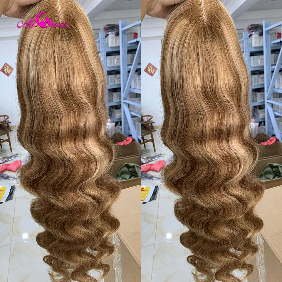 Wear And Go Wigs 5x5 HD Lace Closure Wig 13x4 Blonde Highlight Body Wave Lace Front Wig Pre plucked Honey Blonde Human Hair Wig