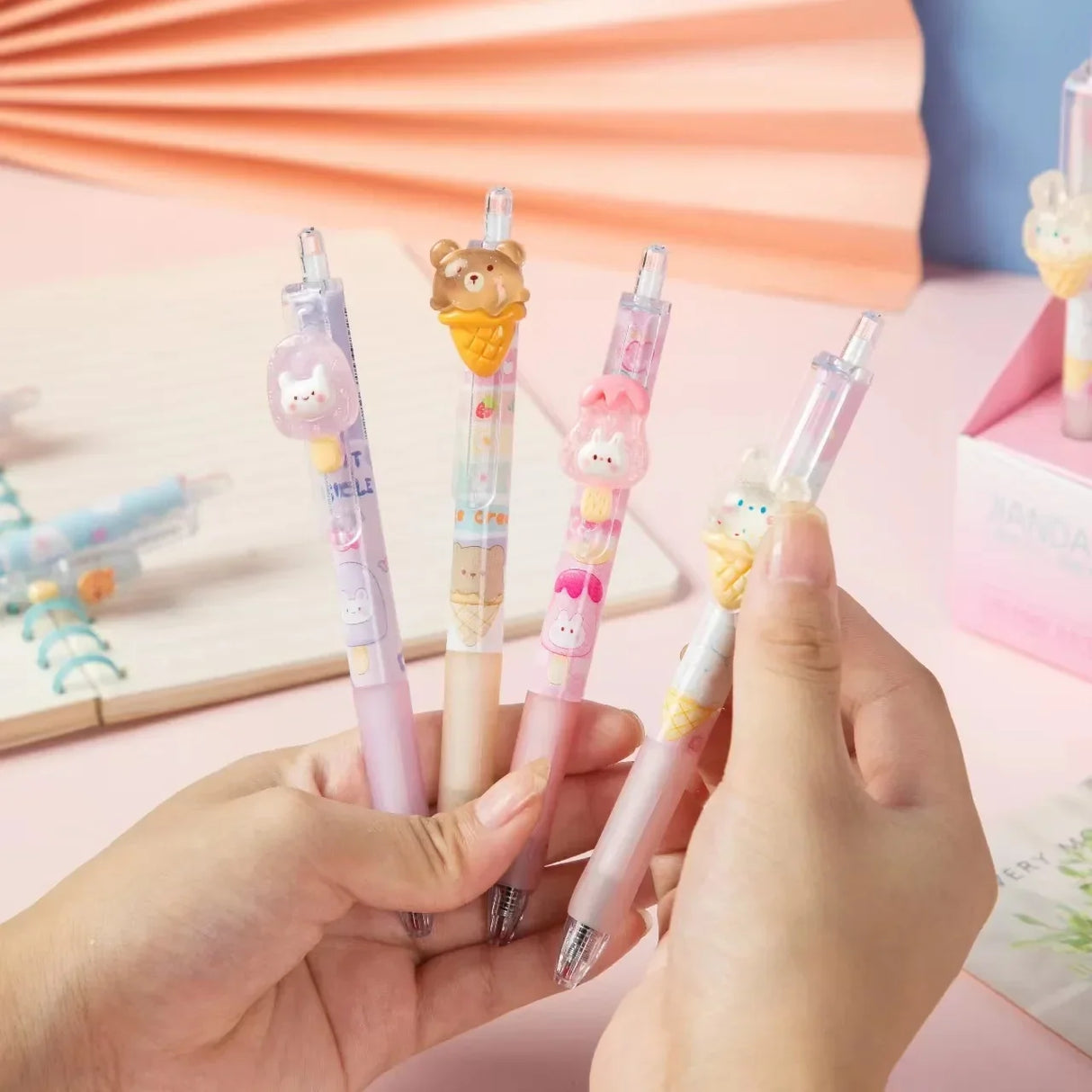 3 pcs/lot Kawaii Sweet Ice Cream Animals Mechanical Gel Pens School Office Writing Supplies Cute Gift Prizes Cute Stationery