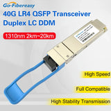 QSFP 40Gb LR4 Transceiver Module QSFP+ 40GBASE-LR4 1310nm 10km/20km LC Fiber Optic Module For Mikrotik,TP-Link Optical Equipment