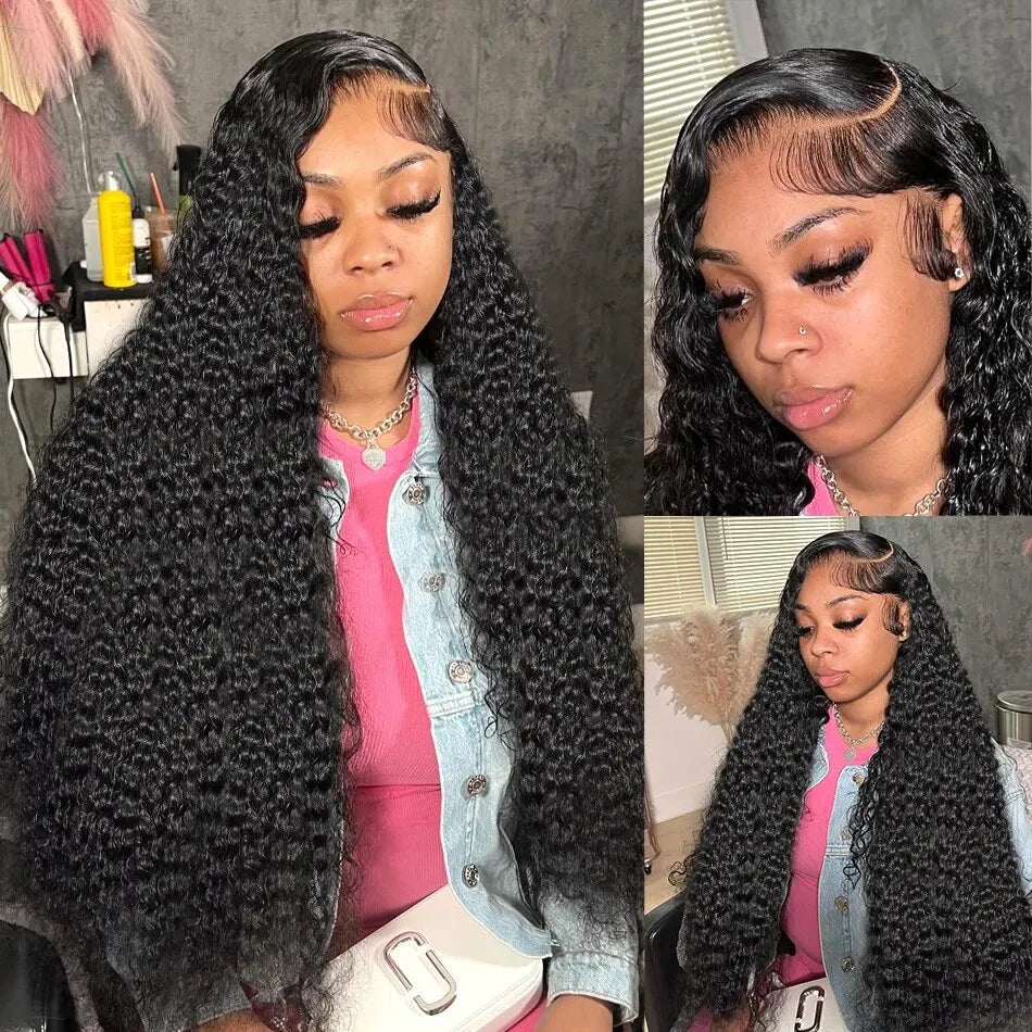 Brazilian 30 40 Inches 13x6 Deep Wave Human Hair Wig 13x4 Lace Frontal Hair Wig 5x5 Glueless Curly Lace Front Human Hair Wigs