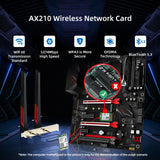 Wi-Fi 6E intel AX210 Wireless Network Cards 5374Mbps 6Ghz Bluetooth 5.3 AX210NGW/10dBi Antenna Desktop Kit for PC M.2 WiFi Card