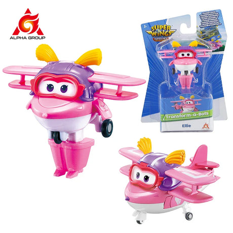 Super Wings Mini Transforming Shine 2 Inches Transform Robot to Plane in 3 Steps Deformation Action Figures Anime Toys For Kids