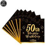 Men Women Birthday Disposable Tableware Party Decor 30 40 50 60 Years Anniversary Party Adult Happy Birthday Party Supplies