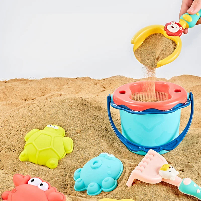 QWZ New Baby Beach Toy Sandbox Set Model Kids Play Sand Tool Mesh Shovel Game Summer Outdoor Beach Bag Toys For Children Gifts