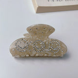 New Fashion Simple 8.5CM Rhinestone-Encrusted Smiling Face Grab Clip Retro Acetic Acid Shark Clip Hair Accessories