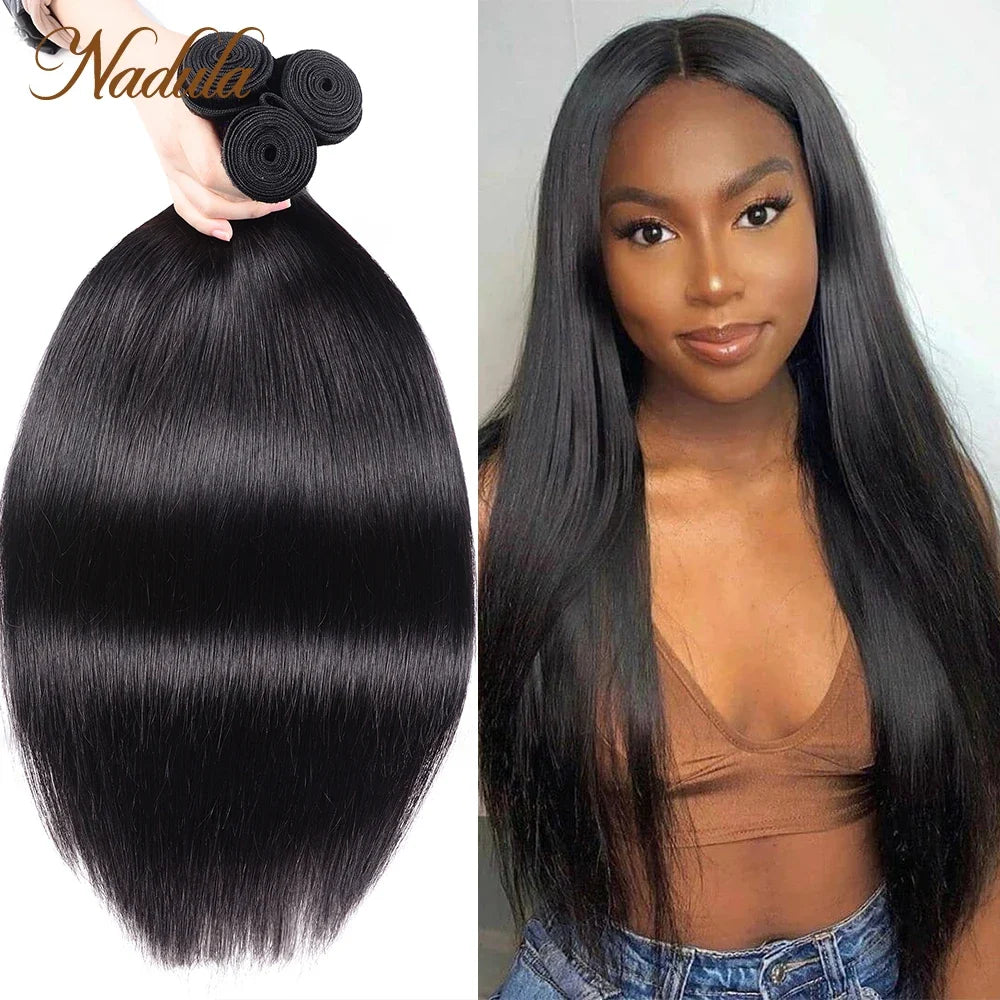 Nadula Straight Bundles Human Hair Weave 3 Bundles / 4 Bundles Straight Hair Deals Peruvian Hair Vendors Wholesale