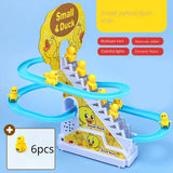 New Santa Claus Climbing Stairs Early Education Electric Track Little Yellow Duck Light Music Pig Toys Christmas Halloween Gift