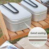 Outdoor Camping Tableware Aluminum Tourist Lunch Box Portable Mess Tin  BBQ Picnic Cookware Bowl Pan with Lid Equipment