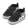 Lovely Newborn Baby Girl Boy Soft Sole Shoe Anti Slip Canvas Sneaker Trainers Prewalker Black White  0-18M