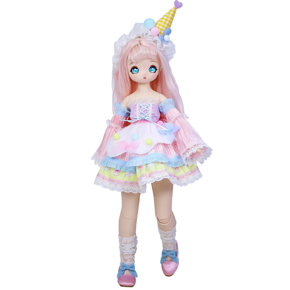 DreamFairy1st Generation1/4 BJD Anime Style 16 Inch Ball Jointed Doll Full Set Includes Clothes Shoes Kawaii Dolls for Girls MSD