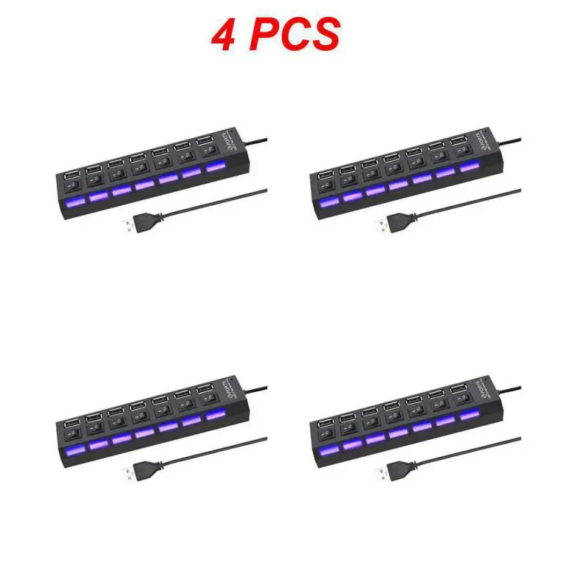 1~8PCS USB Hub USB 2.0 Hub Multi USB Splitter 3 Hab Use Power Adapter Multiple Expander 2.0 Hub With Switch For Laptop