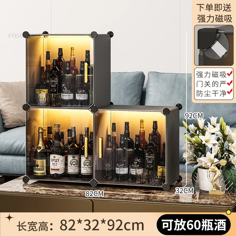 Living Room Wine Small Display Cabinet Light Luxury Desktop Wine Cabinets Home Wall-mounted Restaurant Bar Floor Storage Cabinet