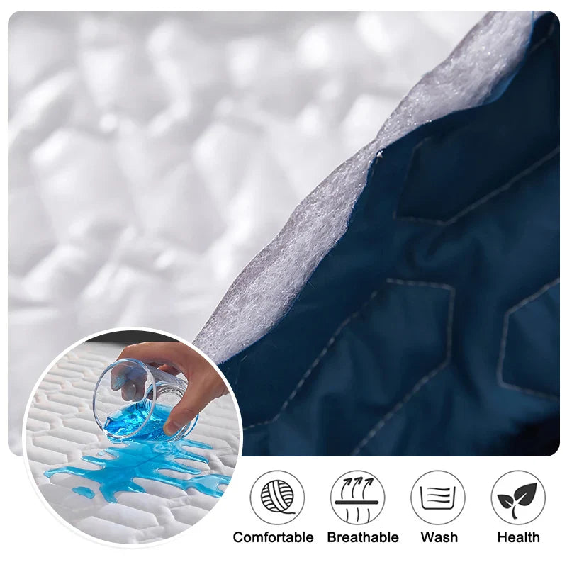 Waterproof Thicken Mattress Pad Protector Skin-Friendly Durable Fitted Sheet Bed Cover Latex Mat Cover 150x200 180x200 160x200