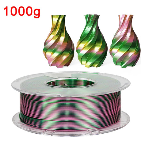 Tri-Color 3D Printer Filament PLA Silk Tricolor for 3D Printing Materials 1.75mm Sublimation Products 1KG 500g 250g Multicolor