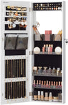 SONGMICS Jewelry Cabinet Armoire, Wall/Door Mount Storage Organizer with Full-Length Frameless Mirror, Lockable Cabinet