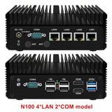 12th Gen Firewall PC Soft Router Intel N100 4x 2.5G i226-V LAN DDR5 2*COM Industrial Fanless Barebone Mini PC Efficient cooling