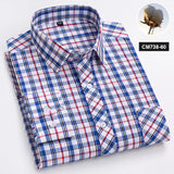 New in shirt 100%cotton long-sleeve shirts for men thin slim fit formal plain shirt plaid designer tops office elegants clothes