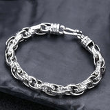 BOCAI S925 Sterling Silver Bracelets for Men 2023 New Fashion Six Syllable Mantra S-Buckle O-chain Pure Argentum Jewelry