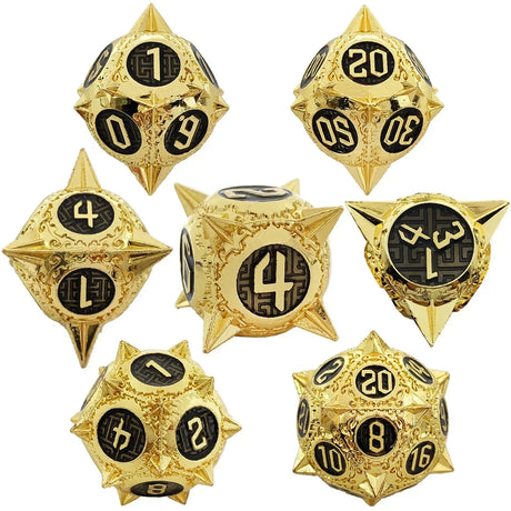 7pcs Solid Metal Dice Beautiful and Finely Crafted Number Dice Set for Dnd TRPG RPG Cthulhu Dice Running Team Desktop Decoration