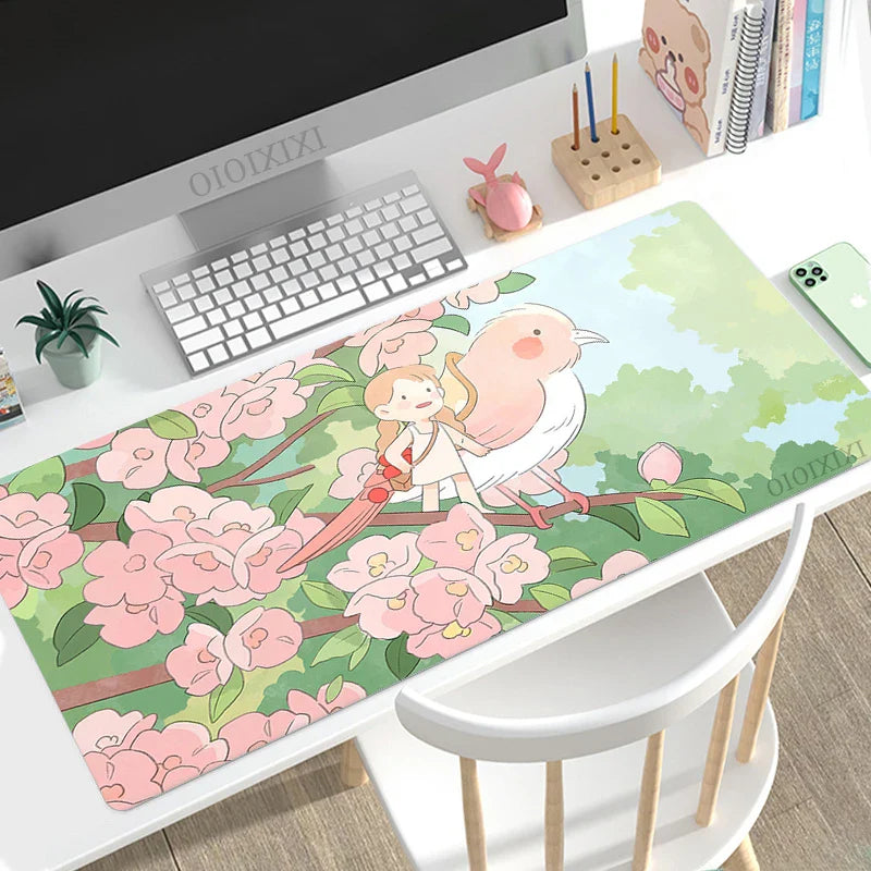 Mouse Pad Gaming Cute Anime XL HD New Home Mousepad XXL Mechanical Keyboard Pad Soft Non-Slip Office Accessories Mice Pad