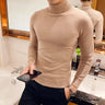 Autumn Mens Turteneck Sweatshirt Warm Solid Color Slim Men's Casual Pullover Sweater Men Winter Clothing