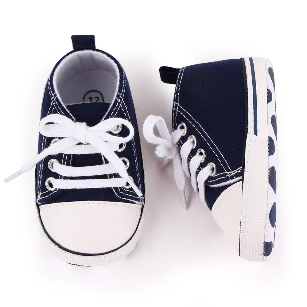 Baby Canvas Classic Sports Sneakers Newborn Baby Boys Girls Print Star First Walkers Shoes Infant Toddler Anti-slip Baby Shoes