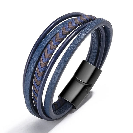 Trendy  Leather Bracelets For Men Multilayer Braided Rope Bracelets For Male Bracelets Jewelry Pulsera Hombre