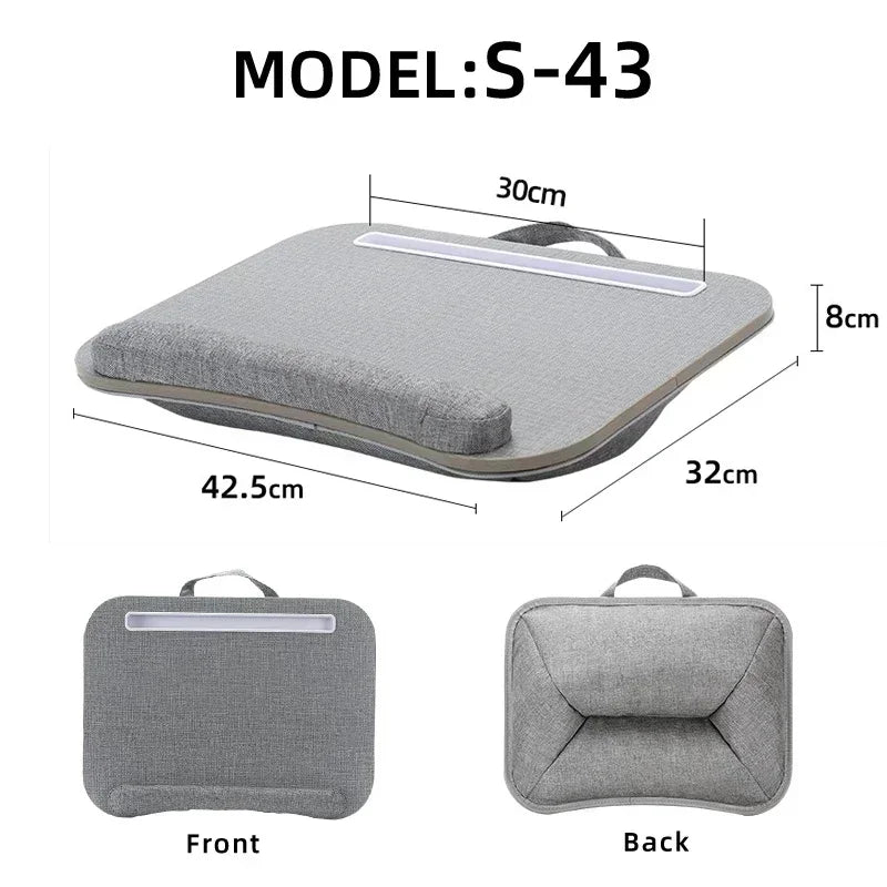 Multifunctional Portable Travel Laptop Desk Back Cushion High-density Sponge Bedroom Sofa Lap Table Simple, Soft and Comfortable