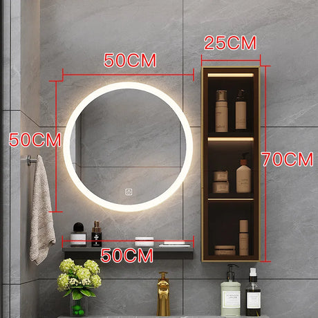 Metal Washbasin Bath Dressing Mirrors Bathroom Cabinet Storage Drawer Display Bath Mirror Wall Shelf Smart demist Room Furniture