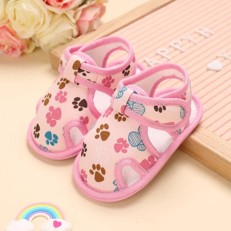 2023Brand NEW 0-18Months Kids Newborn Baby Boys Fashion Summer Soft Crib Shoes First Walker Anti Slip Sandals Shoes Soft Sole